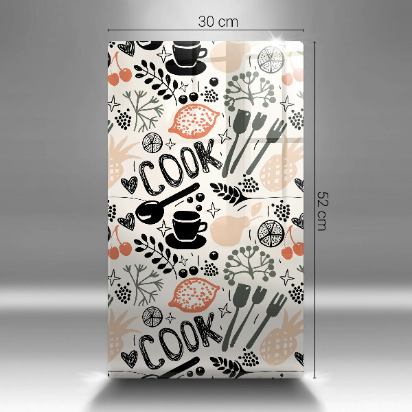 Skleněné krájecí prkénko Kreslený motiv kuchyně