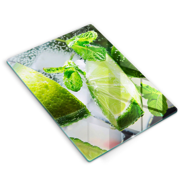 Skleněné krájecí prkénko Voda s vápnem a ledem