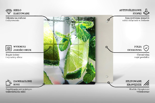 Skleněné krájecí prkénko Voda s vápnem a ledem