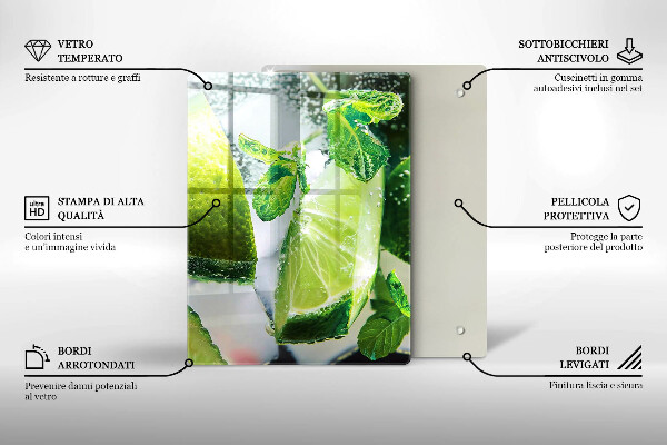 Skleněné krájecí prkénko Voda s vápnem a ledem