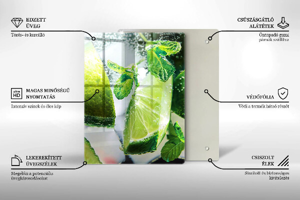 Skleněné krájecí prkénko Voda s vápnem a ledem