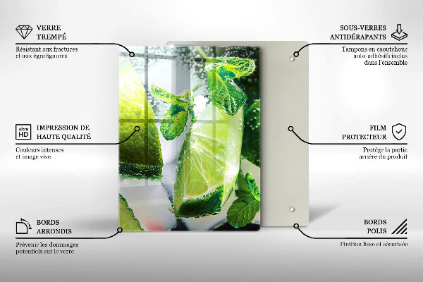 Skleněné krájecí prkénko Voda s vápnem a ledem