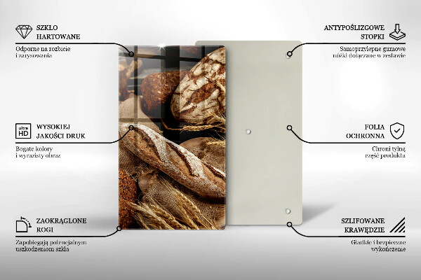 Skleněné krájecí prkénko Chlebové chleby