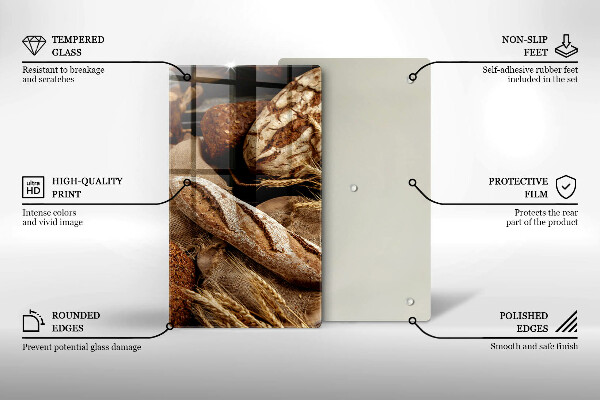 Skleněné krájecí prkénko Chlebové chleby