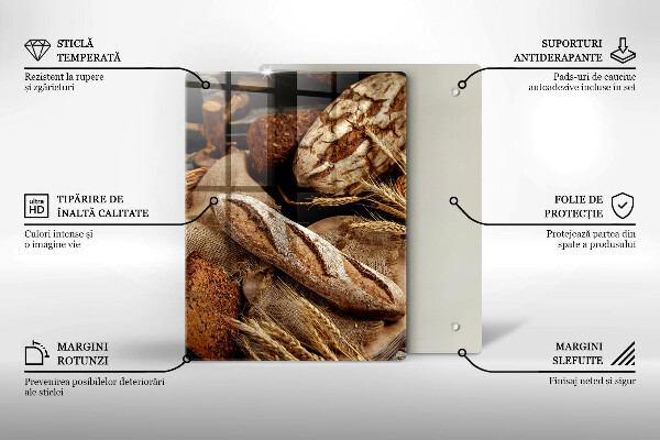 Skleněné krájecí prkénko Chlebové chleby