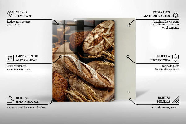 Skleněné krájecí prkénko Chlebové chleby