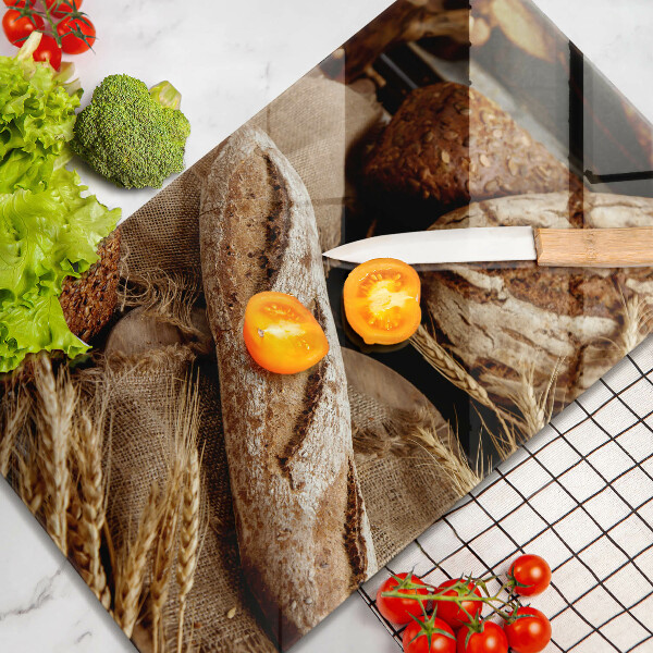 Skleněné krájecí prkénko Chlebové chleby