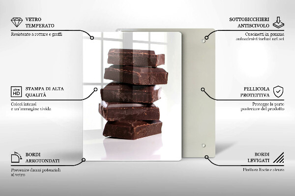 Skleněné krájecí prkénko Čokoládové kostky