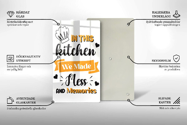 Skleněné krájecí prkénko In this kitchen we made mess and memories