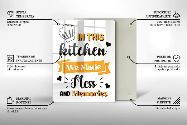 Skleněné krájecí prkénko In this kitchen we made mess and memories