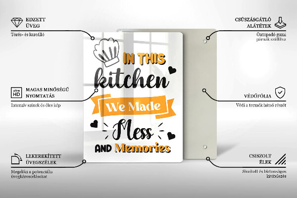 Skleněné krájecí prkénko In this kitchen we made mess and memories