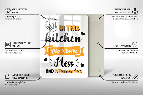 Skleněné krájecí prkénko In this kitchen we made mess and memories