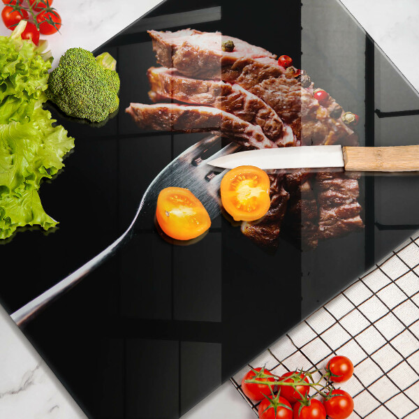 Skleněné krájecí prkénko Maso na vidličku