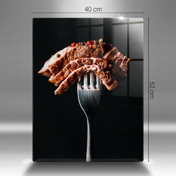 Skleněné krájecí prkénko Maso na vidličku