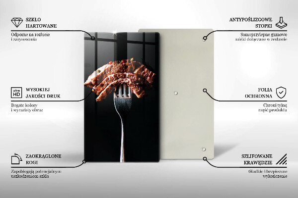 Skleněné krájecí prkénko Maso na vidličku