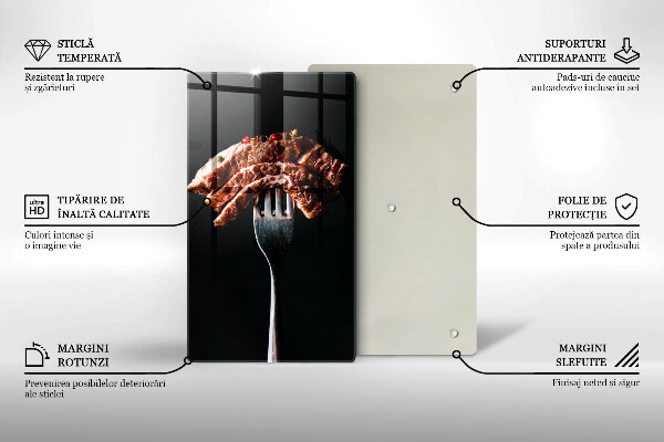 Skleněné krájecí prkénko Maso na vidličku