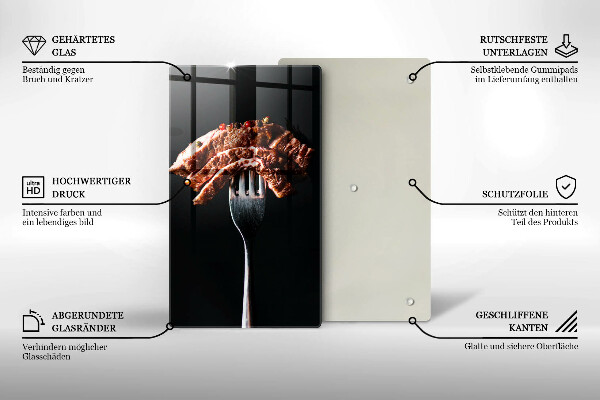 Skleněné krájecí prkénko Maso na vidličku