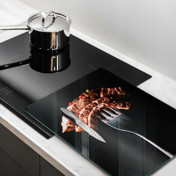 Skleněné krájecí prkénko Maso na vidličku