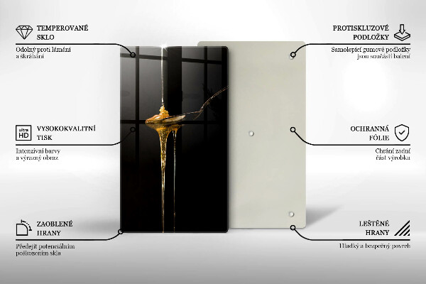 Skleněné krájecí prkénko Lžička medu