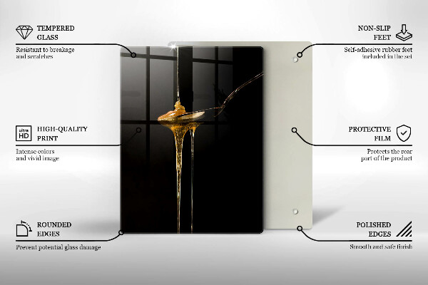 Skleněné krájecí prkénko Lžička medu