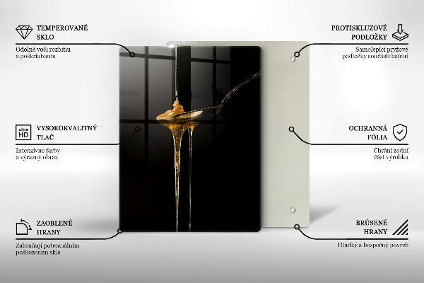 Skleněné krájecí prkénko Lžička medu