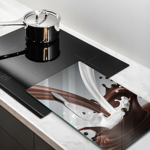 Skleněné krájecí prkénko Mléko a čokoláda