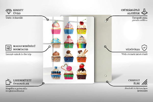 Skleněné krájecí prkénko Košíček ilustrace