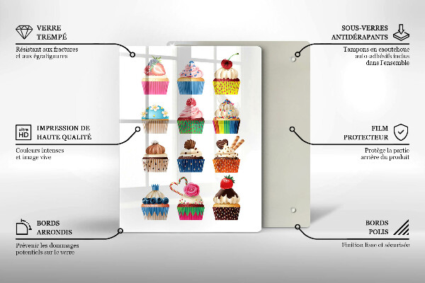 Skleněné krájecí prkénko Košíček ilustrace