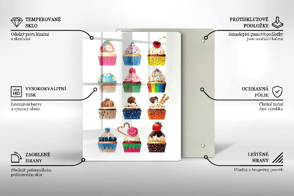 Skleněné krájecí prkénko Košíček ilustrace