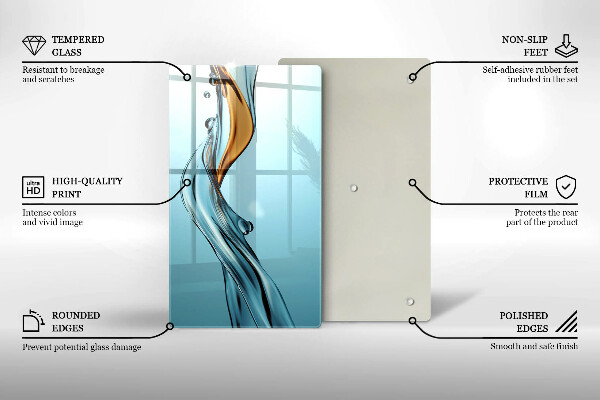 Skleněné krájecí prkénko Vodní proud