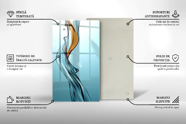 Skleněné krájecí prkénko Vodní proud