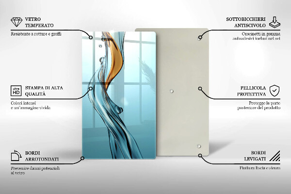 Skleněné krájecí prkénko Vodní proud