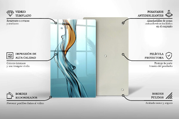 Skleněné krájecí prkénko Vodní proud