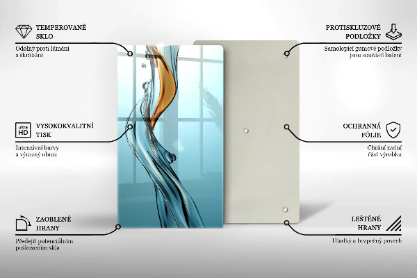 Skleněné krájecí prkénko Vodní proud