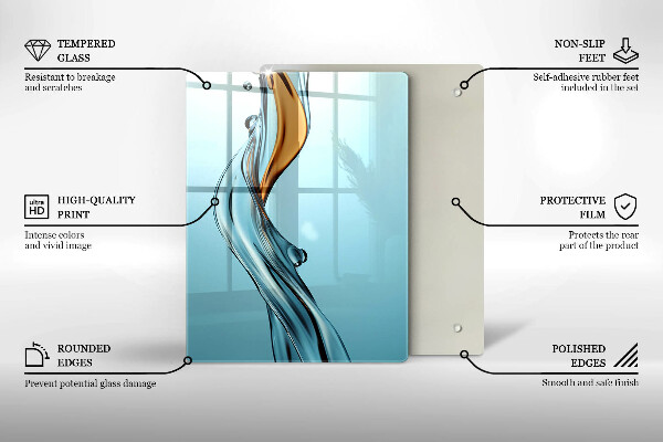 Skleněné krájecí prkénko Vodní proud