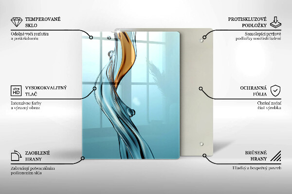 Skleněné krájecí prkénko Vodní proud