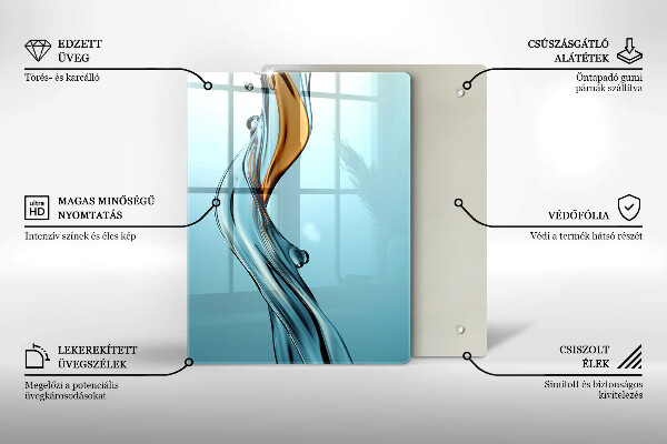 Skleněné krájecí prkénko Vodní proud