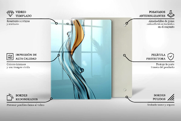 Skleněné krájecí prkénko Vodní proud