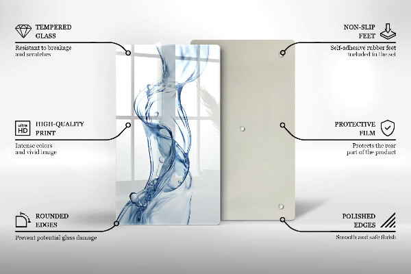 Skleněné krájecí prkénko Čistá voda