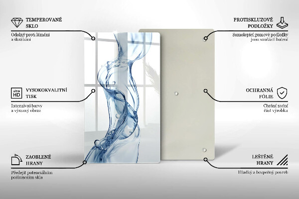 Skleněné krájecí prkénko Čistá voda