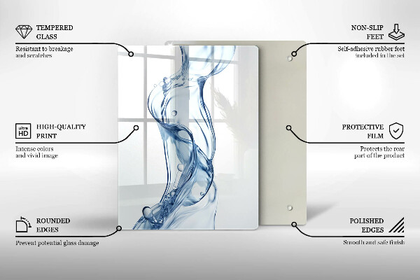 Skleněné krájecí prkénko Čistá voda