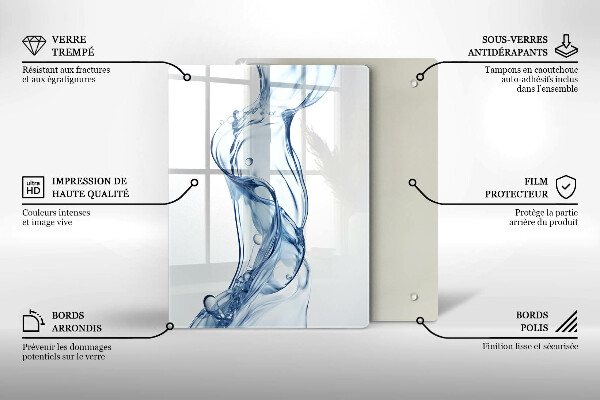 Skleněné krájecí prkénko Čistá voda