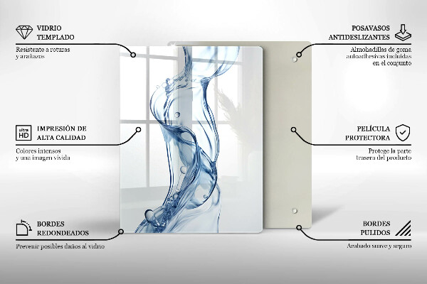 Skleněné krájecí prkénko Čistá voda