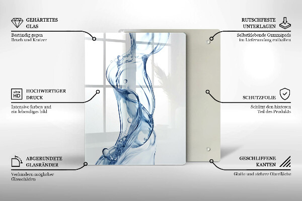 Skleněné krájecí prkénko Čistá voda