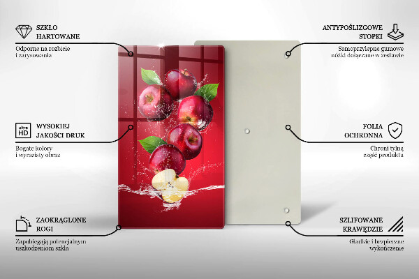 Skleněné krájecí prkénko Šťavnatá jablka ve vodě