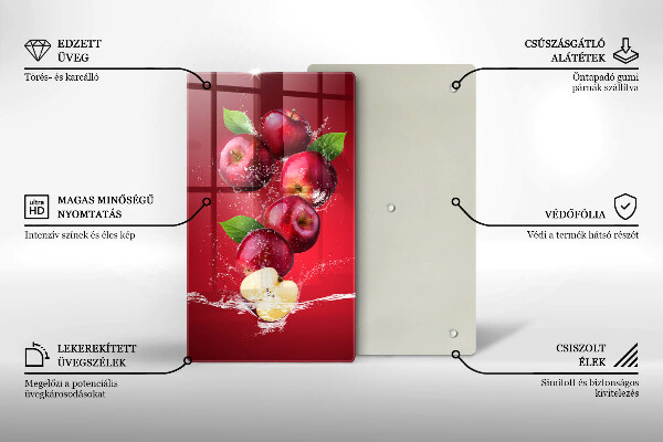 Skleněné krájecí prkénko Šťavnatá jablka ve vodě