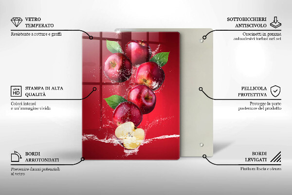 Skleněné krájecí prkénko Šťavnatá jablka ve vodě