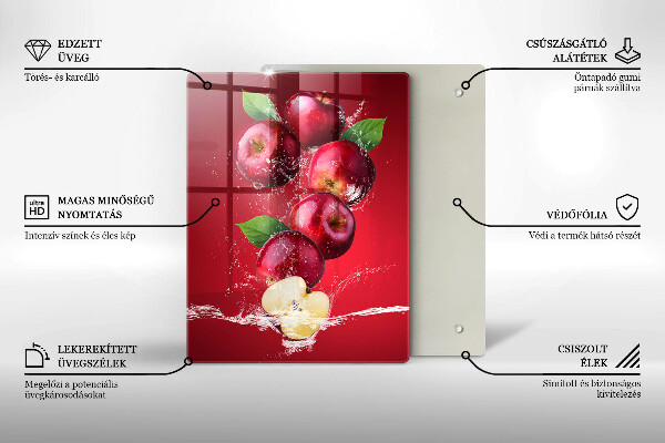 Skleněné krájecí prkénko Šťavnatá jablka ve vodě