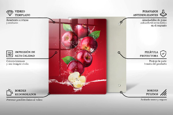 Skleněné krájecí prkénko Šťavnatá jablka ve vodě