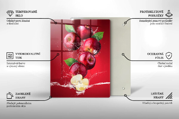 Skleněné krájecí prkénko Šťavnatá jablka ve vodě